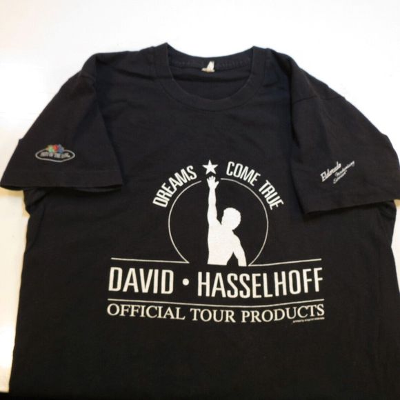 Vintage SCREEN STARS DAVID HASSLEHOFF DREAMS COME TRUE CONCERT TOUR T SHIRT M - Picture 1 of 3